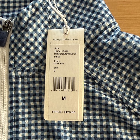 NWT Vineyard Vines Blue and Quarter-zip Top - Picture 3 of 5